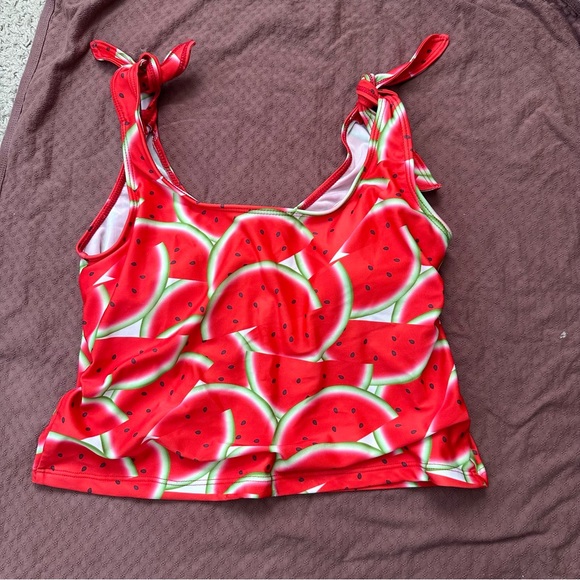 Watermelon Kortni Jeane Tie Tank Swim Top - Picture 2 of 4